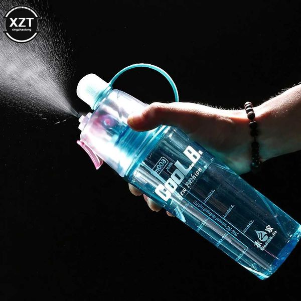 Wasserflaschen 400/600 ml Sport Kunststoff Spray Wasserflasche Outdoor Kühlwasserflasche Kreatives Geschenk Neue Seltsame Tasse Kühlen Sommer yq240320