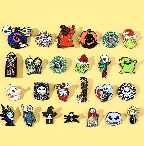 24 Farben Halloween Nacht Weihnachten Emaille Pins Baby Mädchen Kindheit Comic Emaille Pins Süße Anime Filme Spiele Harte Emaille Pins Sammeln Sie Broschenabzeichen