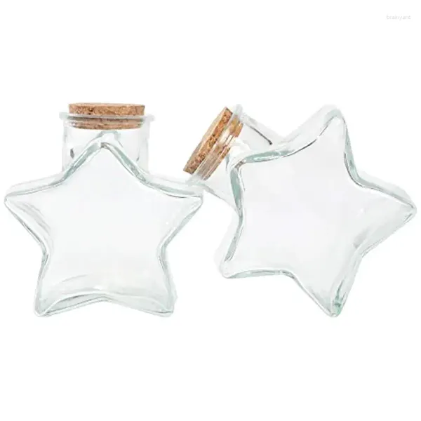 Flaschen 2 Stück Glas-Bevorzugungs-Wunschgläser Craft Star Shaped Jar Tiny Corked Small