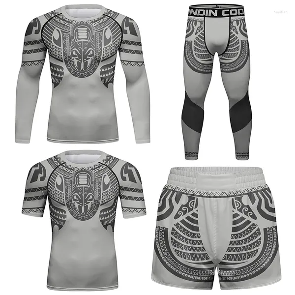 Men's Tracksuits Cody Lundin Men BJJ Jiu Jitsu MMA Pants de camiseta conjuntos de treinamento de luta livre Muay thai shorts compressão boxe de ginástica apertada