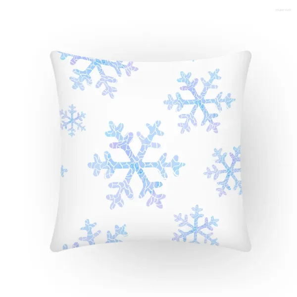 Cuscino Tema invernale Federa bianca Nordic Fiocco di neve Cuscini 45x45 Copertura creativa Decorazioni per la casa Divano decorativo 2024 E2192G