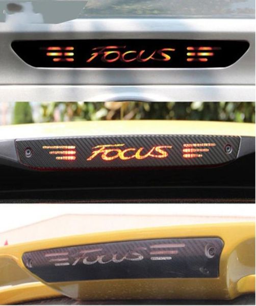 Karbon Fiber Çıkartmalar ve Çıkartmalar Yüksek Montajlı Durdur Fren lambası Işık Araç Ford Focus 2 3 MK2 MK3 20052017 Accessories4624352