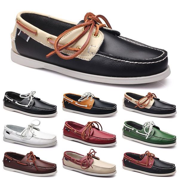 Scarpe casual da uomo Nero Tempo libero Silvers Taupe Dlives Marrone Grigio Rosso Verde Walking Low Soft Multis Pelle Sneakers da uomo Scarpe da ginnastica da esterno Scarpe da barca Traspiranti BB034