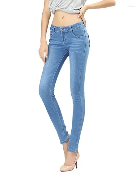 Женские джинсы WQJGR, весенне-осенний наряд, размер женской талии, утягивающие ноги, синие длинные брюки-карандаш