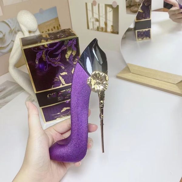 Fragranza di marca di lusso 80ml per le donne Scarpe con tacco alto Colore viola Edp Profumo dall'odore intenso New Yord Vendita calda Dazzling Garden EAU DE PARFUM Spary naturale Stock Nuovo