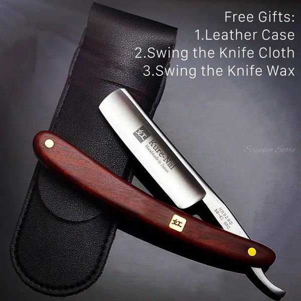 S45C Karbon Çelik Düz Razor Berber Mağazası Sandal Ağaç Tutucu Erkek Tıraş Bıçağı Erkek Güvenliği Tıraş Alıncıları G1120 240314