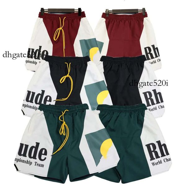 Pantaloncini Rhude set pantaloncini rhude da uomo Pantaloncini da donna Designer Summer Fashion Asciugatura rapida Moda Casual Hip Hop Beach Sportswear Pantaloncini da uomo