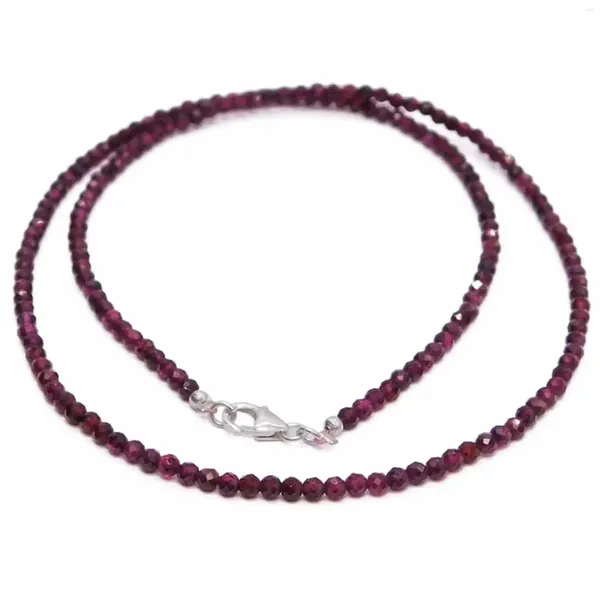 Ciondoli Perle di pietre preziose di rubino naturale Collana con bottoni in argento 18 pollici Fantasia Ripristino Regalo Spiritualità Natale Elegante calmante