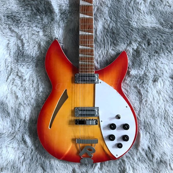 Gitarre rote Farbe 6 Saiten Rickenback E-Gitarre Halbhohlkörper Roger Limit 6 Saiten Ricken Guitarra