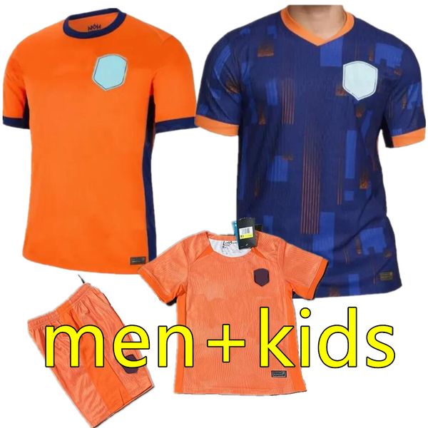 2024 Euro Cup Niederlande Fußballtrikots 24 25 MEMPHIS DE JONG VIRGIL DE LIGT GAKPO DUMFRIES BERGVIJN KLAASSEN Fans Fußballtrikot Herren Kinder Kits