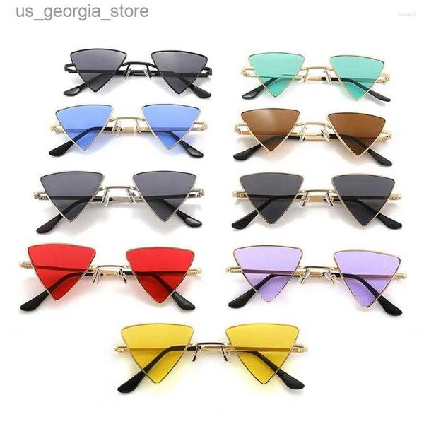 Sonnenbrille Sonnenbrille 2024 Punk Frauen Dreieck Oculos Vintage Brille Kleine Hippie Metallrahmen Mode Sonne Männer Shades Y240320