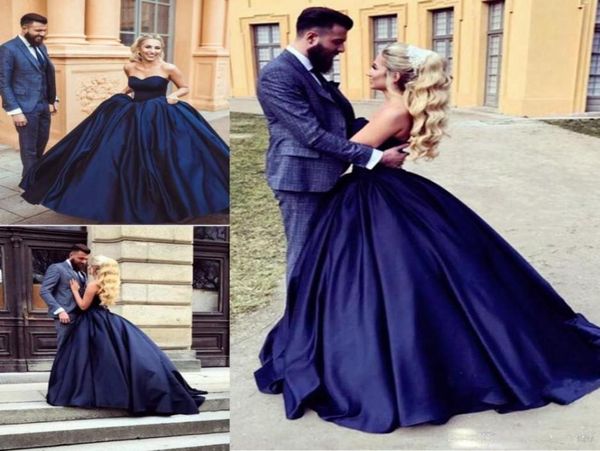 Дешевое темно-синее атласное бальное платье Арабские платья Quinceanera Милая на шнуровке длиной до пола Свадебные платья Fashion Sweet 16 Pr1889492