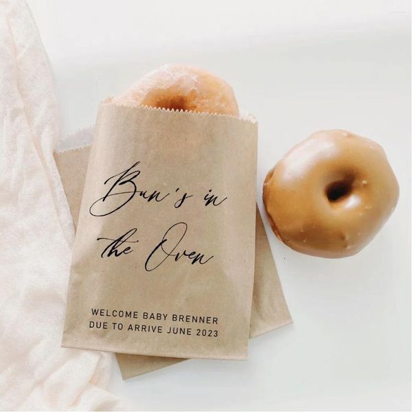 Geschenkpapier, 25 Stück, Babyparty-Donut-Beutel – als Geschenk für Brötchen im Ofen oder als Dekoration für Süßigkeiten, Mädchen und Jungen