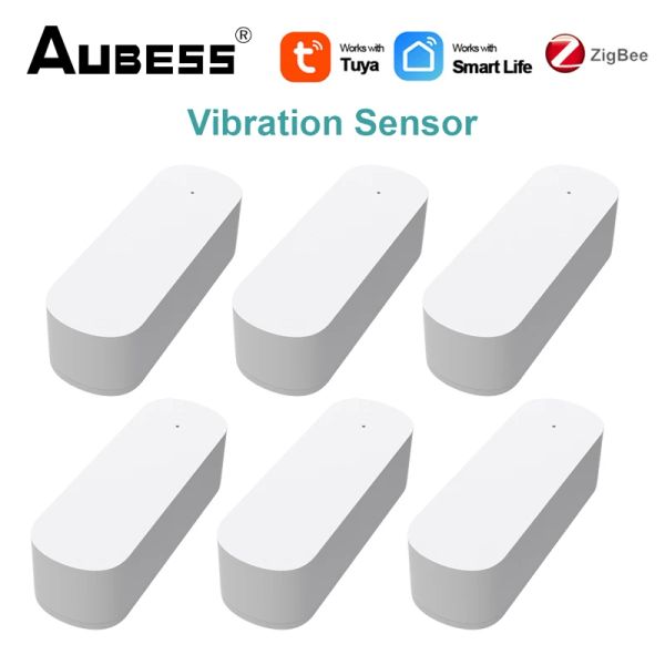 Controlla il sensore di vibrazione Tuya Zigbee Sensore di shock di movimento Rilevamento allarme Monitor Smart Home Allarme in tempo reale Stato push tramite Smart Life