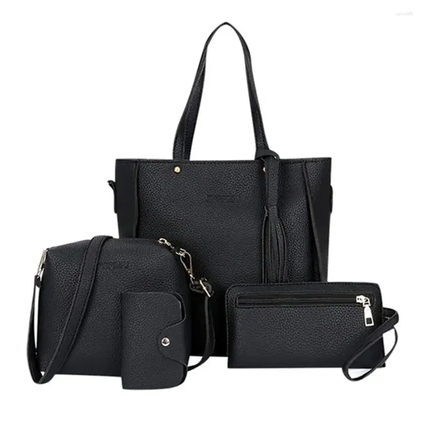 Borse da sera 4 pezzi/set borsa a tracolla a tracolla modello ad alta capacità borsa a portafoglio in pelle PU da donna per donne ragazze