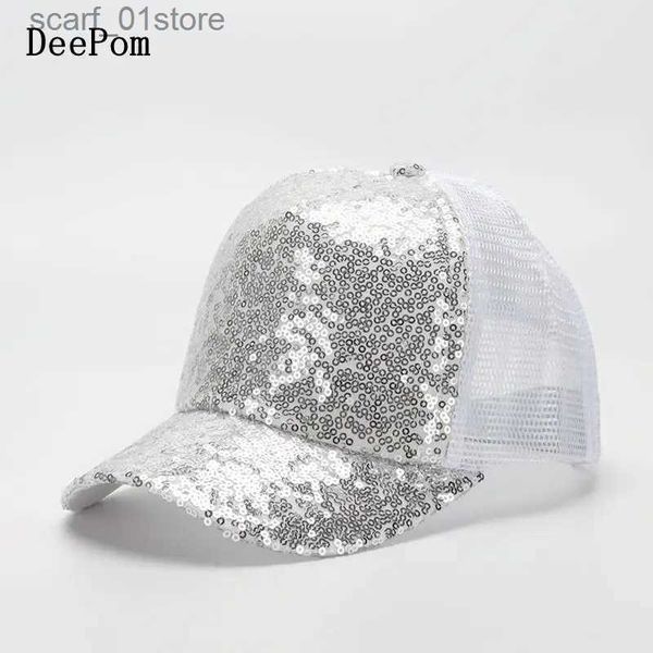 Cappellini da baseball Deepom Mesh C per bambini Ragazze Ragazzi Baseball C Genitore Bambino Sport all'aria aperta Cs Spettacolo di danza scintillante RegolabileC24319