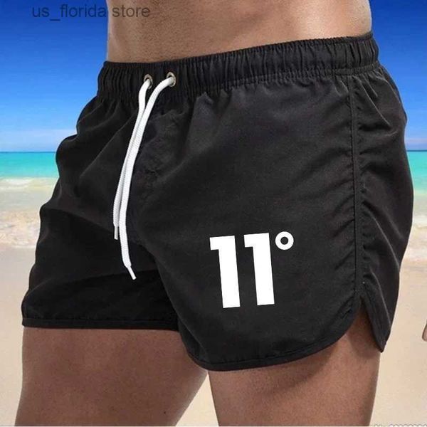 Shorts masculinos 2024 novo verão quente troncos de natação esporte ginásio correndo shorts masculino beachwear luxo praia shorts secagem rápida masculino siwmwear board breve y240320