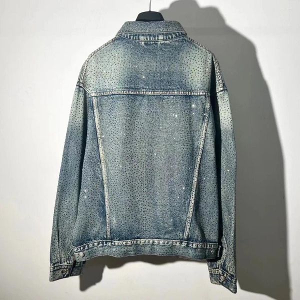 Erkek Ceketler Erkek Moda Markası Denim Ceket Orijinal Rhinestone Tasarım Kadın Lüks Ünlü Yüksek Kaliteli UNISEX Üst düzey Kovboy