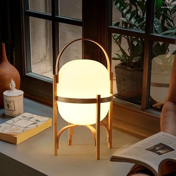 Tischlampen, nordische Lampe, Wohnzimmer, Arbeitszimmer, Schlafzimmer, kreatives Lesen, tragbar, Ins-Atmosphäre, Holzboden