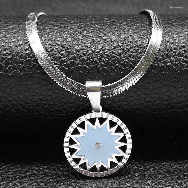 Ожерелье с подвеской Y2K, ожерелье-чокер со звездой для женщин, из нержавеющей стали, золотого цвета, эстетическое модное голубое солнце, цепочка на ключицу, ювелирный воротник