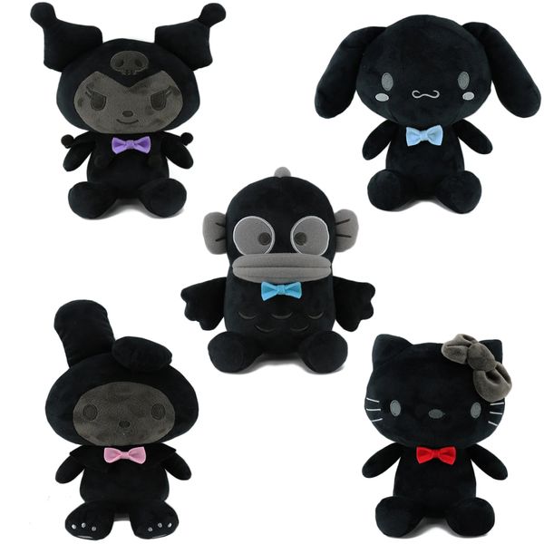 Bonito preto carvão filhote de cachorro brinquedos de pelúcia bonecas recheado anime presentes de aniversário decoração do quarto casa