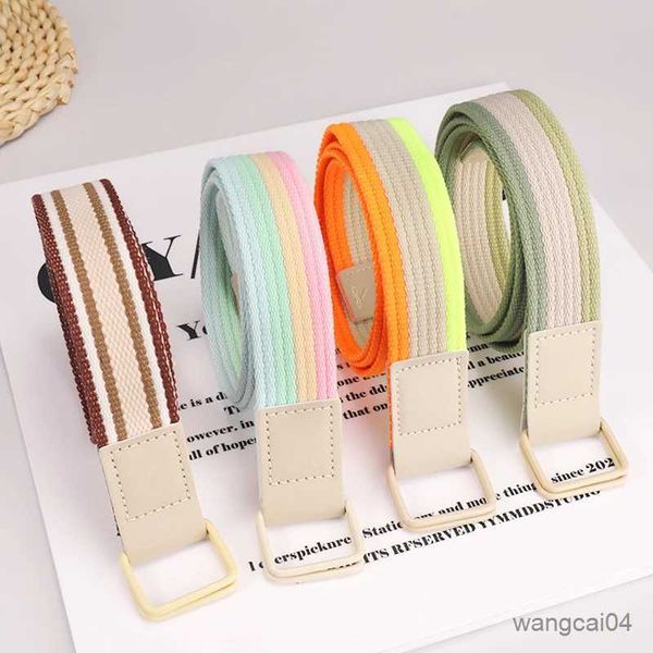 Cinture Cintura in tela di nylon Cintura da donna per studentessa Cintura elastica senza punzonatura Cintura per pantaloni da lavoro in denim di tendenza casual alla moda coreana