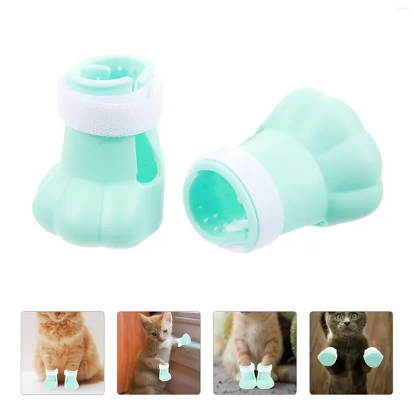 Trajes de gato 4 Pcs Silicone Foot Cover Garra Cobre Botas para Gatos Sapatos Use Pet Gatinhos Suprimentos Prego Grooming