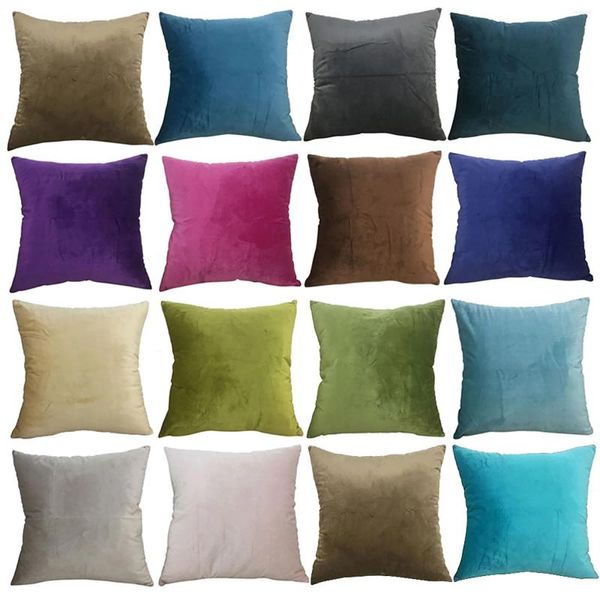 Travesseiro almofadas de corpo para adultos veludo macio decorativo quadrado cobre caso sofá quarto 60x60cm fronha de cetim leve