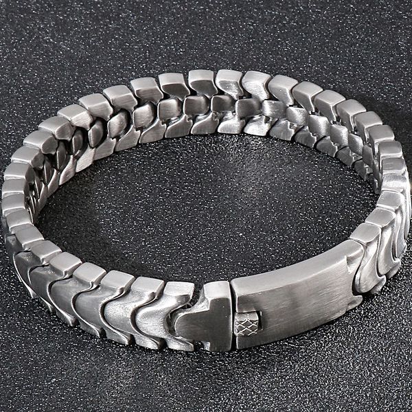 Bracciale Uomo 12MM Acciaio inossidabile opaco Braccialetti da uomo Bracciali Gioielli maschili Bracciale in ferro Mannen Articolo all'ingrosso 240226