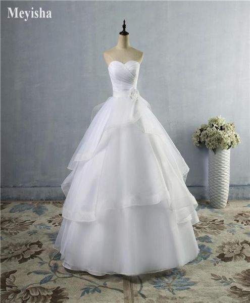 ZJ9043 2021 Hochwertige Brautkleider in Weiß und Elfenbein mit Schnürung am Rücken für Damen, Größe 226W3533874