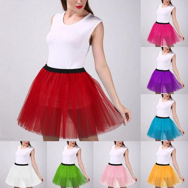 Pijamas femininos doce cor multicolor saia suporte metade do corpo puff petticoat colorido pequeno curto retalhos