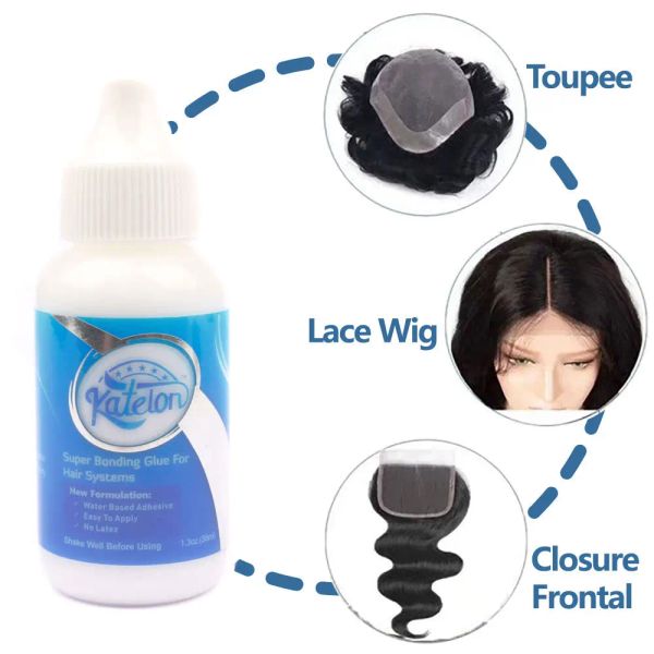Klebstoffe, wasserfester Lace-Front-Perückenkleber für Spitzenperücken/Haarverlängerungen, flüssiger Haarkleber + Wachsstift für Perücken + Spitzentönungsspray