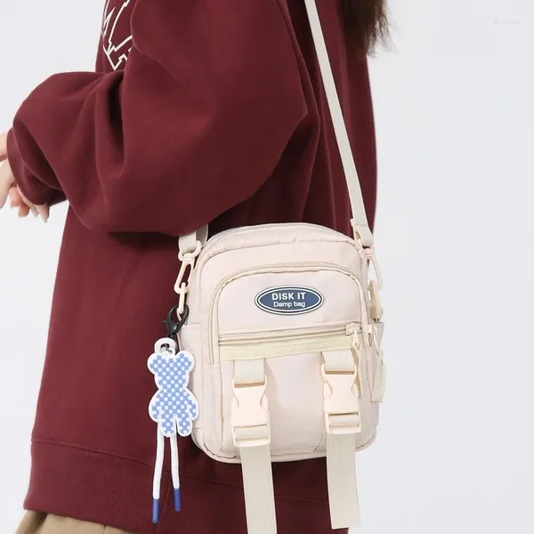 Omuz çantaları kız için küçük crossbody çanta 2024 tuval kadınlar messenger moda pamuklu bez kız öğrenci telefon çantaları