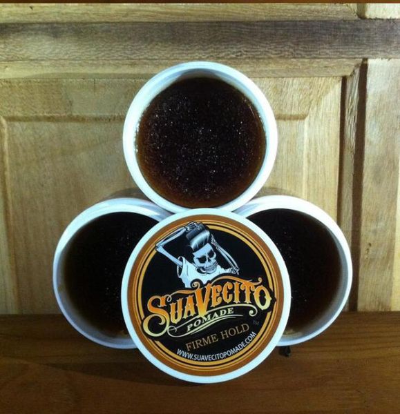 Suavecito Pomata Gel per capelli Stile firme Pomate Cere Tenuta forte che ripristina metodi antichi grande scheletro capelli lisci indietro olio cera fango1567062