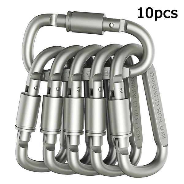 Zubehör 10 Stück Edc Rucksack Karabiner Schlüsselanhänger Outdoor Camping Wandern Aluminiumlegierung Dring Snap Clip Lock Haken Kletterwerkzeuge