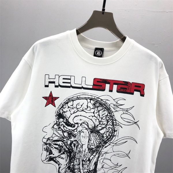 Moda camicia hellstar uomo Rappe Top High American marea marchio divertente divertente fumetto lettera inglese stampa allentata colletto tondo a maniche corte T-shirt TEE marea A16