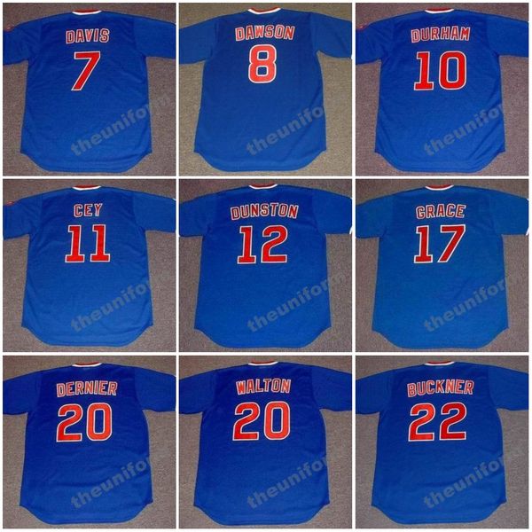 Мужская бейсбольная майка Chicago JODY DAVIS LEON DURHAM SHAWON DUNSTON BOB DERNIER BILL BUCKNER RICK SUTCLIFFE DENNIS ECKERSLEY LEE SMITH S-5XL, 1984-1989 гг.