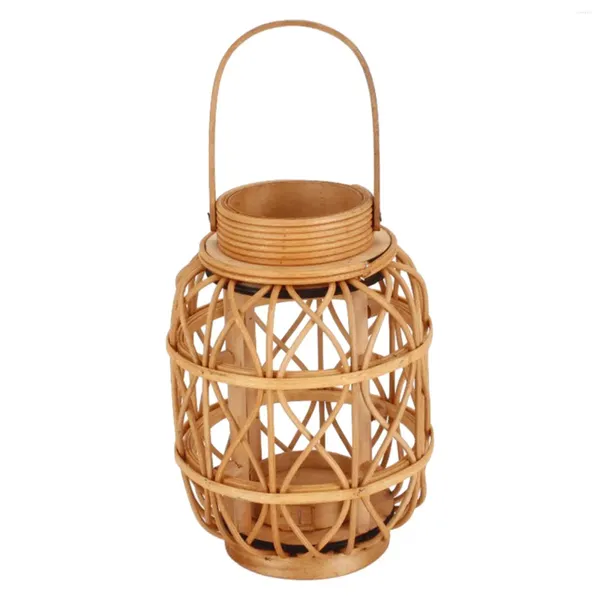 Titulares de velas Handmade Titular Artesanato Po Prop Nordic Modern Rattan para casa Teahouse Mesa de jantar Farmhouse Lareira