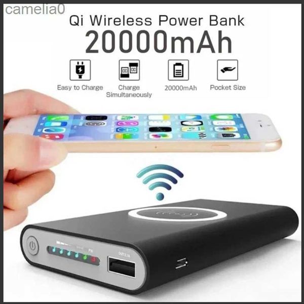 Power Bank для сотового телефона, беспроводной блок питания, 20000 мАч, портативное зарядное устройство с быстрой зарядкой, подходит для iPhone 13, 15, 14, 15, внешний аккумулятор C-типаC24320