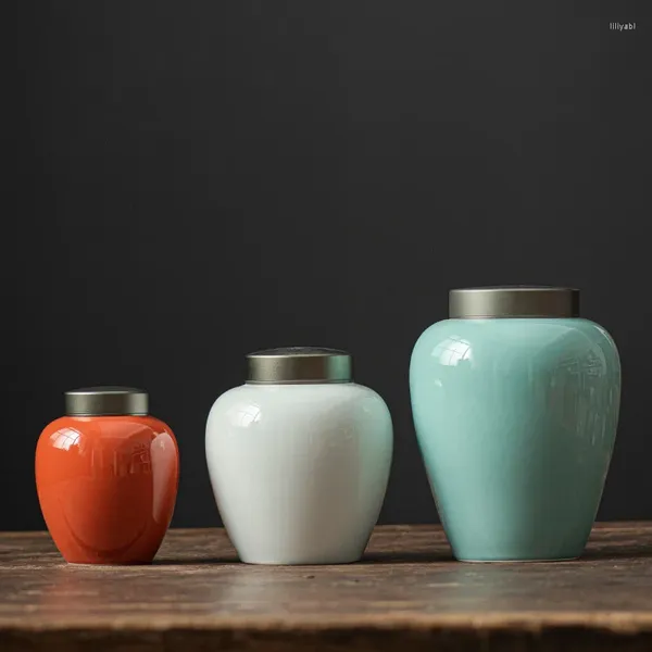 Lagerung Flaschen Kreative Keramik Tee Küche Versiegelt Gläser Homecandy Mit Deckel Candy Kaffee Bean Pulver Flasche Einfache Dose