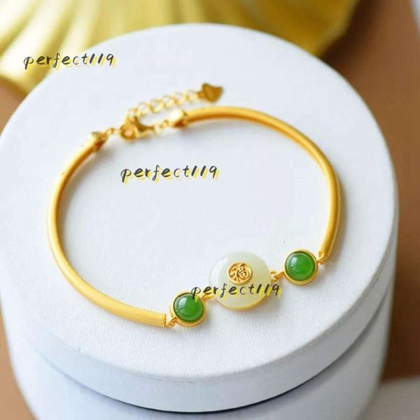 Bangle incrustado natural uma calcedônia cabaça pulseira estilo chinês retro pulseira jóias exclusivo antigo artesanato de ouro charme feminino marca jóias pulseira lojas 2024