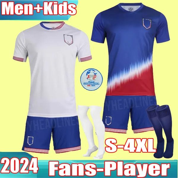 Melhor vendedor USAS PULISIC Camisas de futebol 2024 2025 Copa América 24/25 Home Away Kids Football Shirts Men Player Versão SMITH MORGAN