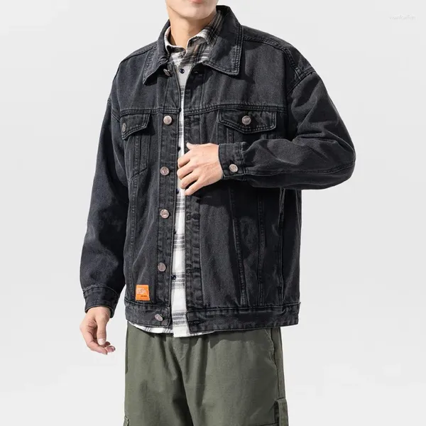 Männer Jacken Frühling Koreanischen Stil Denim Jacke Lose Mode Revers Casual Outwear Design Nische Outcoat Große Größe Männliche Kleidung 2024