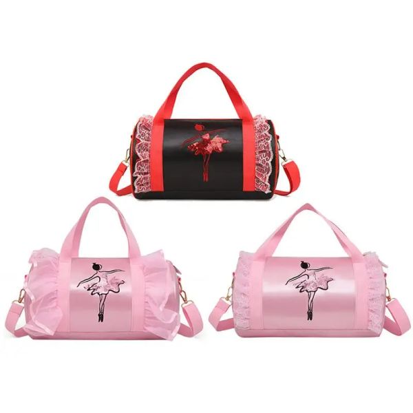 Taschen Tanztasche auf Mädchen Kinder Reisen Reisen Waterdichte Taschen Frauen Teen Teen über Nacht Sport Ballerina Pack mit Fach Ballett -Fitness -Tasche