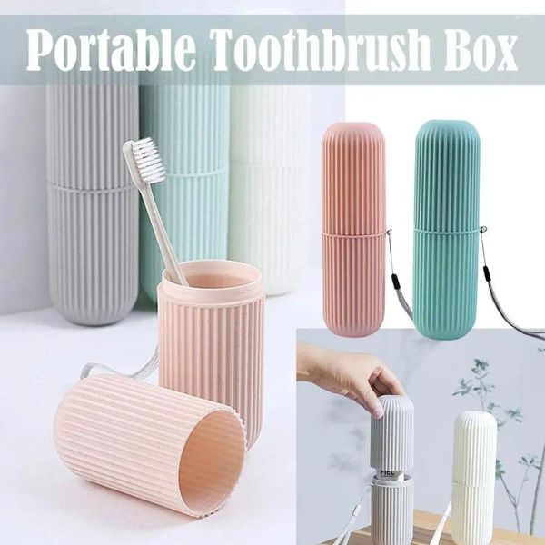 Bottiglie di stoccaggio Custodia per spazzolino portatile Custodia per dentifricio Organizzatore Tazza per la casa per accessori da bagno da viaggio all'aperto E0I8