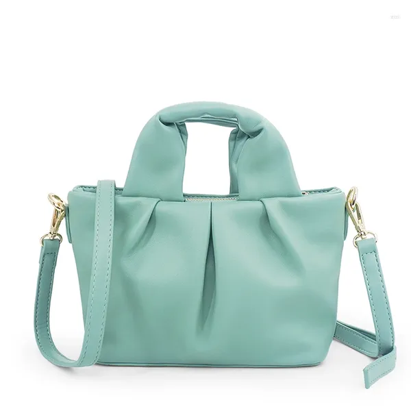 Totes Mode Designer Macaron Farbe Frauen Handtaschen Falten Weiche PU Leder Damen Schulter Umhängetaschen Weibliche Geldbörse Bolso Mujer 2024