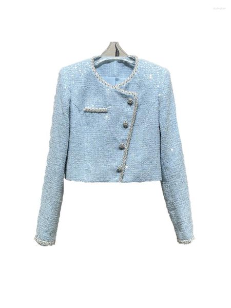 Jaquetas femininas curto top jaqueta moda temperamento requintado conforto versátil 2024 outono e inverno 0103