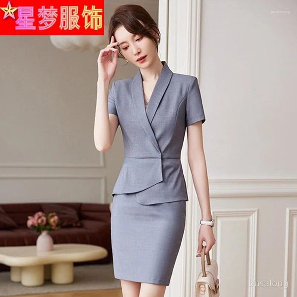 Calças femininas de duas peças ol terno de negócios moda saia verão temperamento high-end vestido formal el gerente vendedor roupas de trabalho