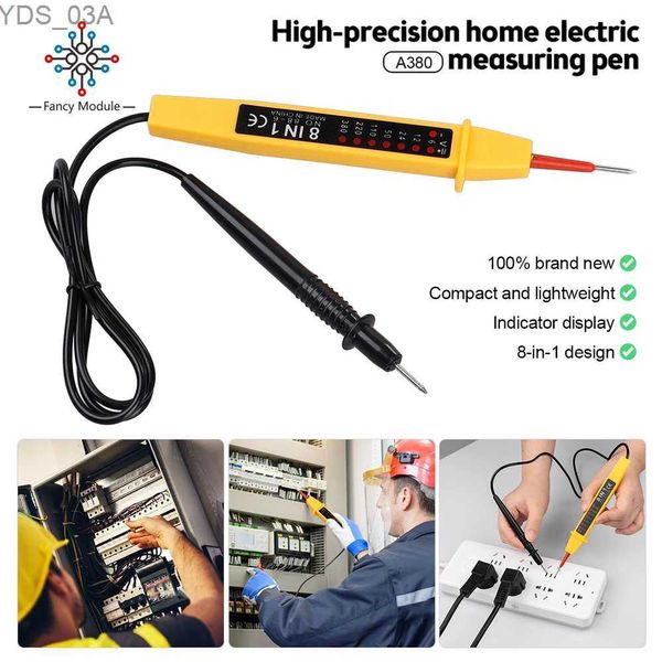 Medidores de corrente AC DC 6-380V Caneta de teste elétrico automático 8 em 1 Detector de testador de tensão com display de luz LED para ferramenta de teste de eletricista 240320