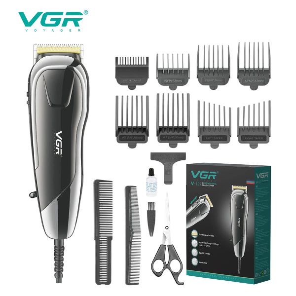 CLIPPERS VGR CABELO CLIPPER PROFISSIONAL MÁQUINA DE CABELO DE CABELO AJUSTÁVEL CABELO CORRETO ELÉTRICO CLIPPER WIRED CLIPPER PARA MAN V127